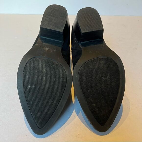 Carlos Santana Women's Heeled Ankle Boots Suede Black Size 7M Floral Embroidery - Picture 5 of 10